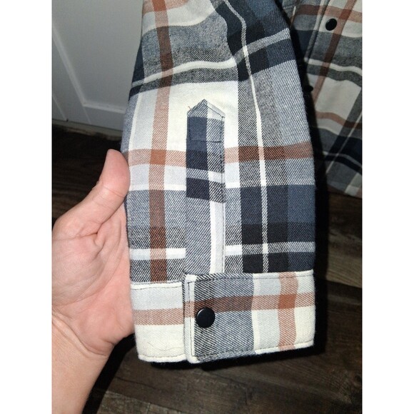 NEW! Wonder Nation Kids Plaid Sherpa Lined Snap Button Jacket, Size S (6/7) - Picture 3 of 9